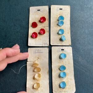VTG Lot of Buttons by Schwanda Glass Sewing Buttons on Cards Variety Craft